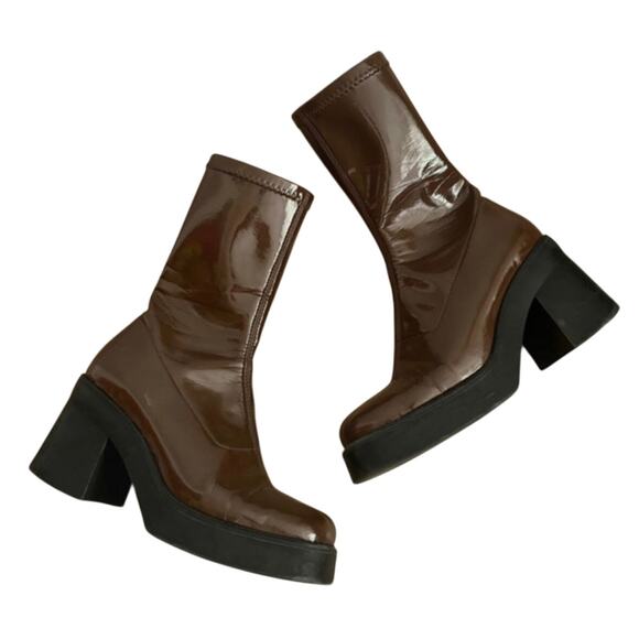 Miista Brown Noelly Platform Boots - Picture 1 of 13